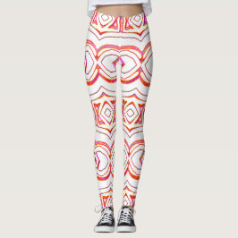 White red seamless pattern "Ratti_Creative_Arts" Leggings