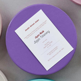 White Red Solid Färg Plain, Aqiqah Baby Shower Inbjudningar
