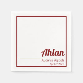 White Red Solid Färg Plain, Aqiqah Baby Shower Pappersservett