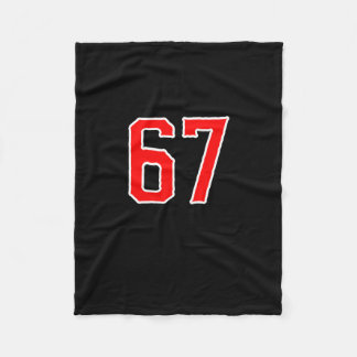 White Red Sports Team Number #67 Swea Fleecefilt