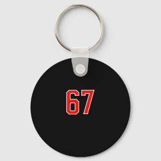 White Red Sports Team Number #67 Swea Nyckelring