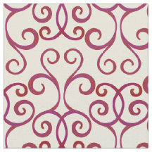 White Red Swirly Damask Elegant Mönster