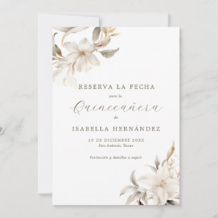 White Reserva la Fecha Spain Quinceañera Spara Datumet