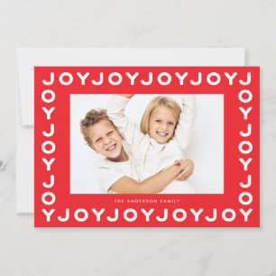 White Retro Joy Joy Joy Red Ram Julfoto Julkort