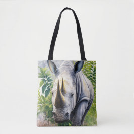 White Rhino Botanical Art Tygkasse