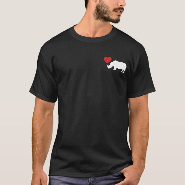 White-Rhino-With-Heart T Shirt (Framsida)