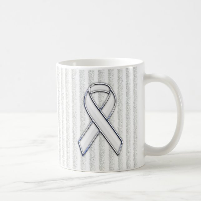 White Ribbon Awareness Rand Kaffemugg (Höger)