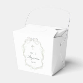 White Ribbon Baby's Breath Baptism Take Out Presentaskar