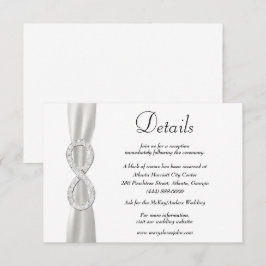 White Ribbon Diamond Infinity Bröllopsdetaljer Tilläggskort