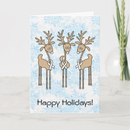 White Ribbon Reindeer Helgkort