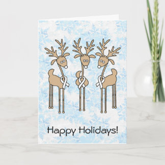 White Ribbon Reindeer Helgkort
