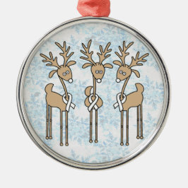 White Ribbon Reindeer Julgransprydnad Metall