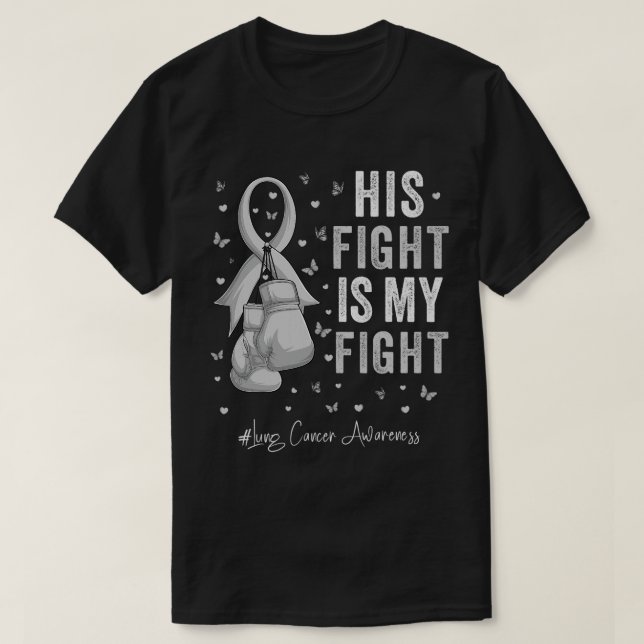 White Ribbon Survivor Fighter Lung Cancer Awarenes T Shirt (Design framsida)