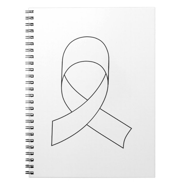 White Ribbon Teckning Anteckningsbok Med Spiral (Framsidan)