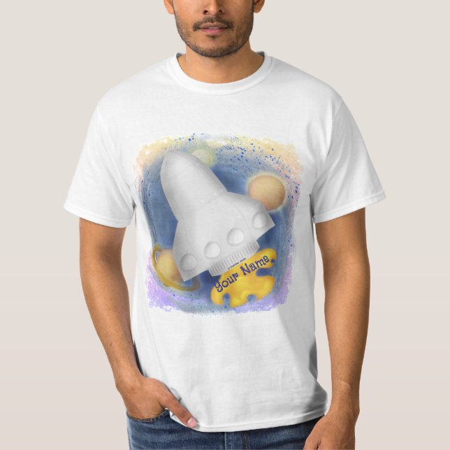 white Rocket  T-shirt (Framsida)