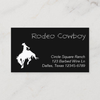White Rodeo Cowboy Shape Visitkort