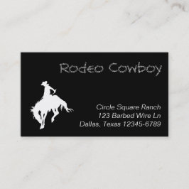 White Rodeo Cowboy Shape Visitkort