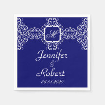 White Romantik Monogram Bröllop