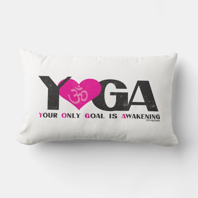 White Rosa Black YOGA Acronym Personlig Gift Lumbarkudde (Framsida)