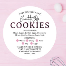 White Rosa Chocolate Cookies Cottage Law Sticker Runt Klistermärke
