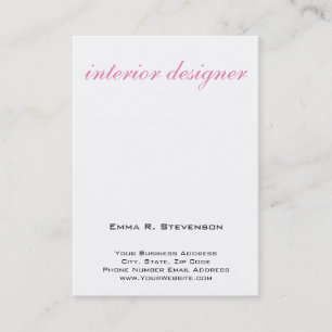 White Rosa Elegant Plain Insida Designer Visitkort