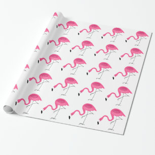 White & Rosa Flamingos Mönster Presentpapper