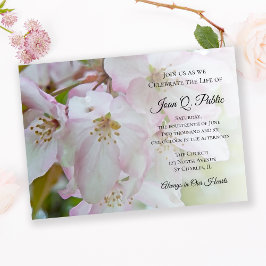 White Rosa Flowers Firande of Life Memorial Inbjudningar
