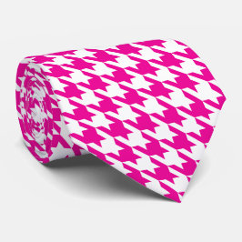 White Rosa Fuchsia Pied de Poule Houndstooth Slips