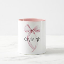 White Rosa Girly Bow Mugg