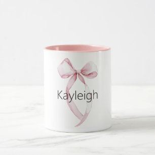 White Rosa Girly Bow Mugg