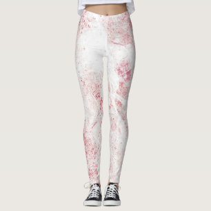 White Rosa Grunge Marble Struktur Leggings