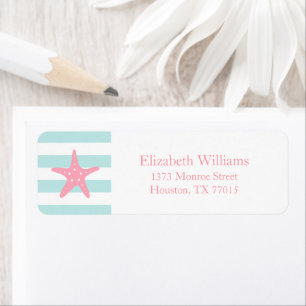 White Rosa Mint Rand Starfish Returadress Etikett