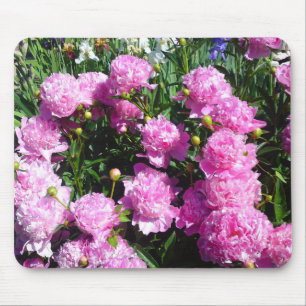 White Rosa Peony Mousepad Musmatta