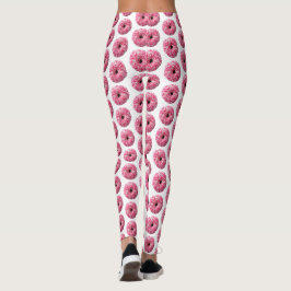 White Rosa Sprinkles Donut Leggings