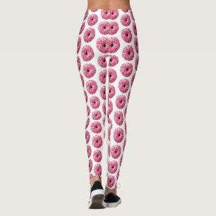 White Rosa Sprinkles Donut Leggings