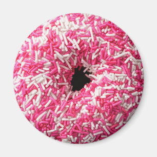 White Rosa Sprinkles Donut Magnet
