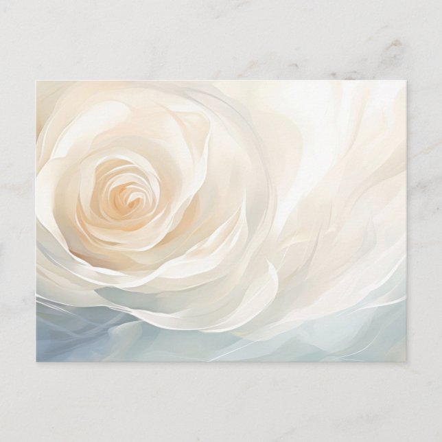 White rose abstract flower painting vykort (Framsida)