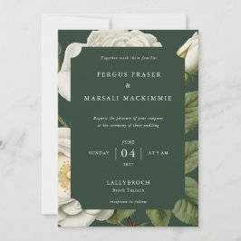 White Rose Botanical Pattern Invitation Inbjudningar