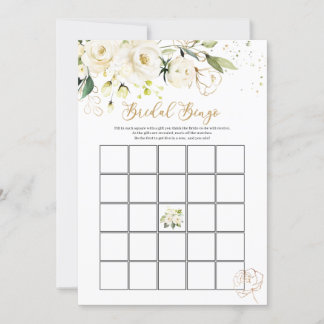 White Rose Bridal Bingo/Vem känner bruden bäst Inbjudningar
