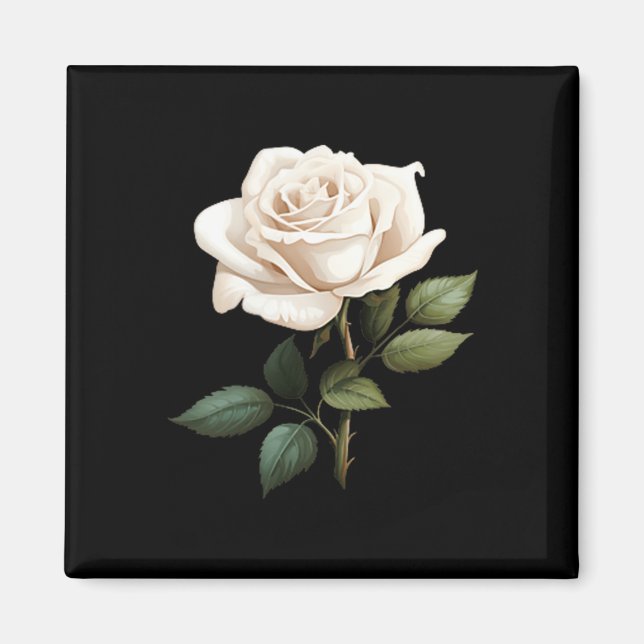 White Rose Graphic  Magnet (Framsidan)