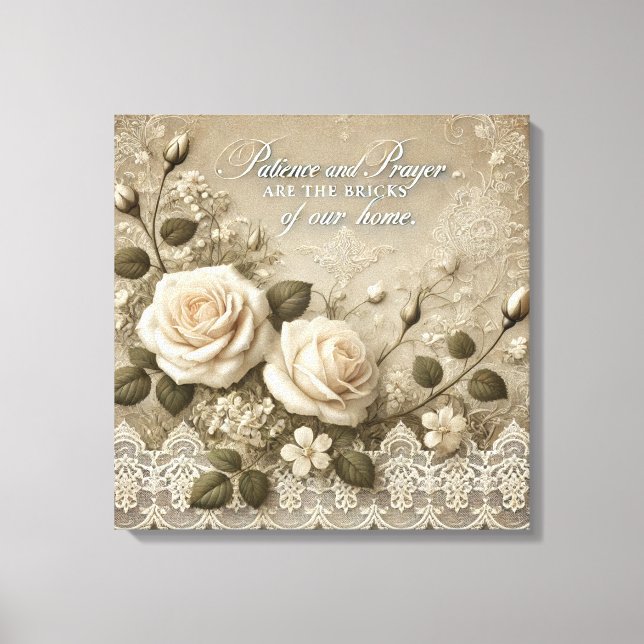 White Rose Lace AI konst  Canvastryck (Framsida)