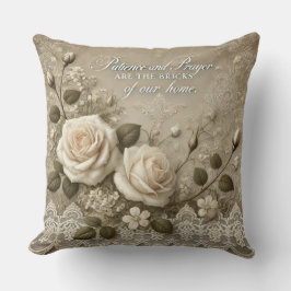 White Rose Lace AI-konst  Kudde