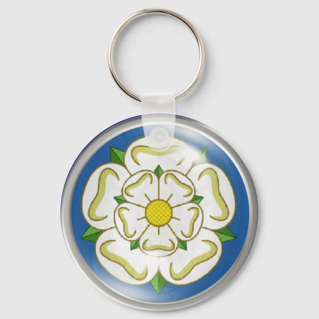 White Rose of Yorkshire Flag Nyckelring (Framsida)
