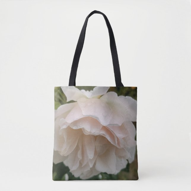 White Rose Tote Bag Tygkasse (Framsida)