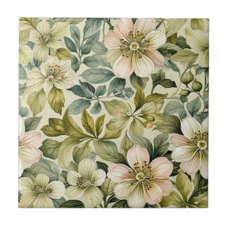 White Roses and Sage Seamless Kakelplatta