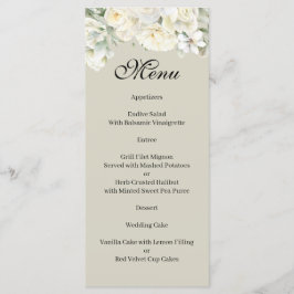 White Roses Beige Menu Meny