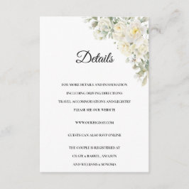 White Roses Enclosure Card Details Tilläggskort