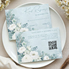 White Roses Hellebores Silver Eucalyptus Wedding OSA Kort