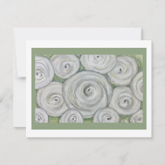 White Roses Note card Inbjudningar