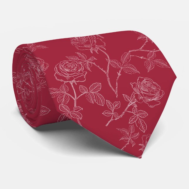 White roses on burgundy slips (Rullad)